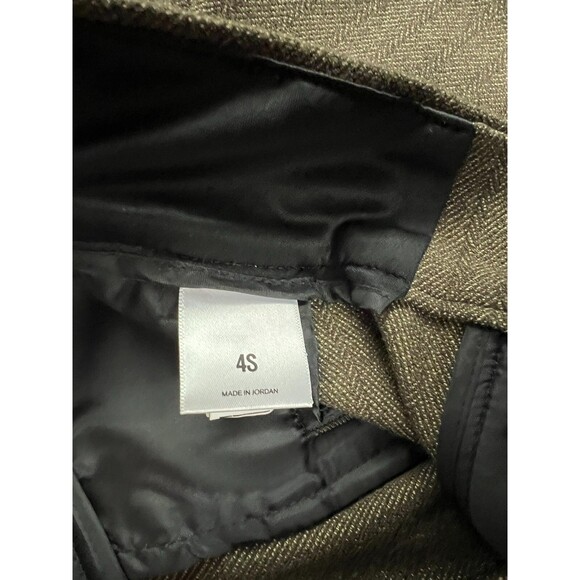 Express Trouser Super High-Rise Pleat Work Pants  Women's 4S  Brown Herringbone - Picture 8 of 10